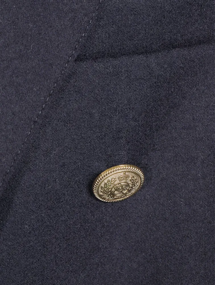 Wool And Nylon Double-Breasted Jacket