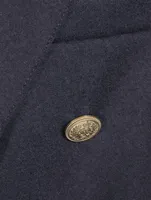 Wool And Nylon Double-Breasted Jacket