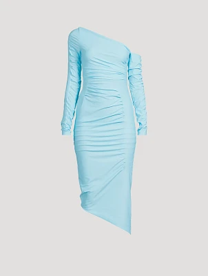 Sena Asymmetric Ruched Midi Dress