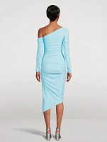 Sena Asymmetric Ruched Midi Dress