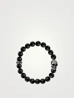 DOTD Skull And Black Onyx Beaded Bracelet