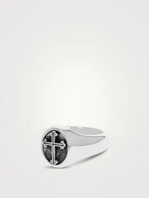 Silver Traditional Cross Motif Ring