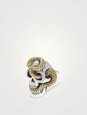 Large Skull And Snake Ring