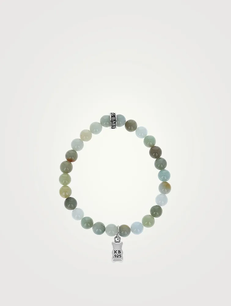 Burma Jade Beaded Bracelet With Gummie Bear Charm