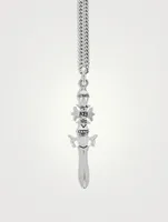 Small Silver Gothic Cross Dagger Pendant Necklace