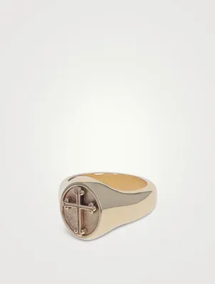 10K Gold Traditional Cross Motif Ring