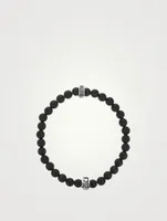 Onyx Beaded Bracelet With Micro Stackable Star Ring