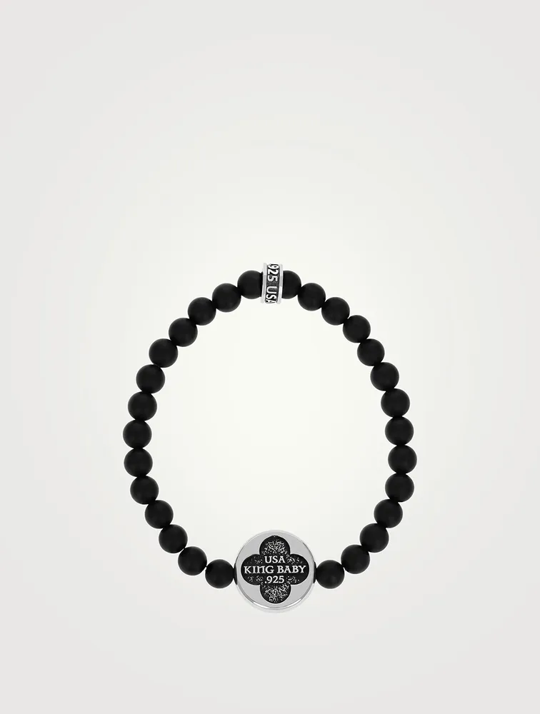 Saint Michael Onyx Beaded Bracelet