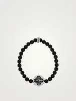 Saint Michael Onyx Beaded Bracelet