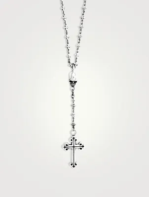MB Cross Chain Skull Rosary Necklace