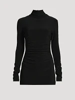 Long-Sleeve Turtleneck Mini Dress