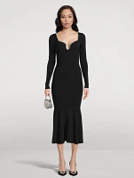 Knit Diamante Trim Midi Dress