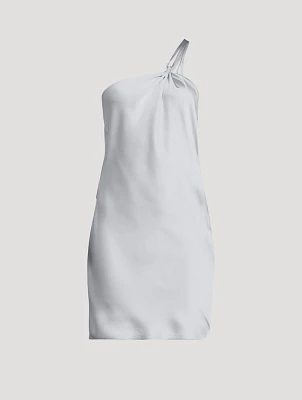 One-Shoulder Bias-Cut Mini Dress