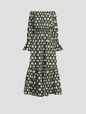 Almendra Perla Off-The-Shoulder Maxi Dress Floral Print