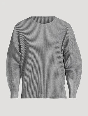 Heather Pleats Long-Sleeve T-Shirt