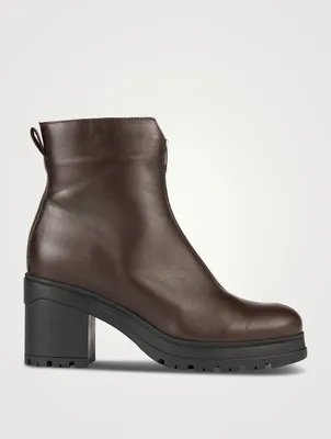 Penn Zip-Front Leather Ankle Boots