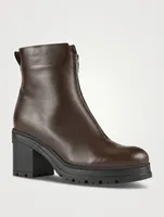 Penn Zip-Front Leather Ankle Boots