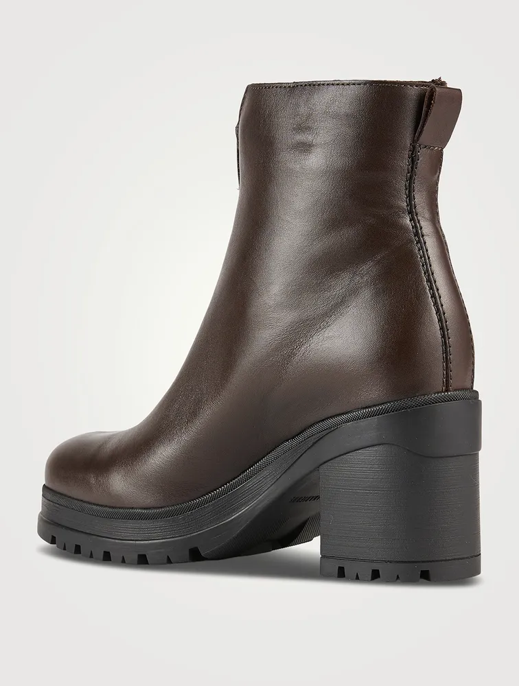 Penn Zip-Front Leather Ankle Boots