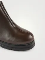 Penn Zip-Front Leather Ankle Boots