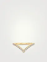18K Gold Signature V Band With Lab Grown Diamonds