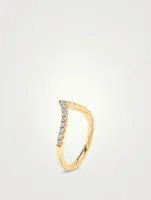 18K Gold Signature V Band With Lab Grown Diamonds