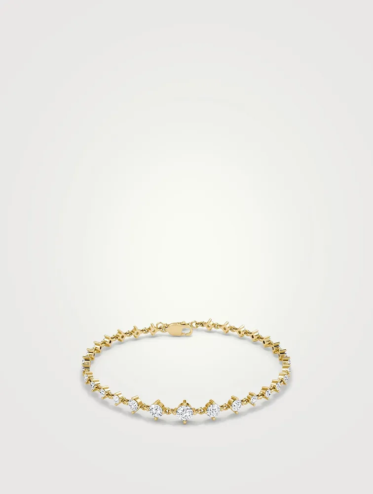 14K Gold Infinity Linked Tennis Bracelet With Lab Grown Diamonds