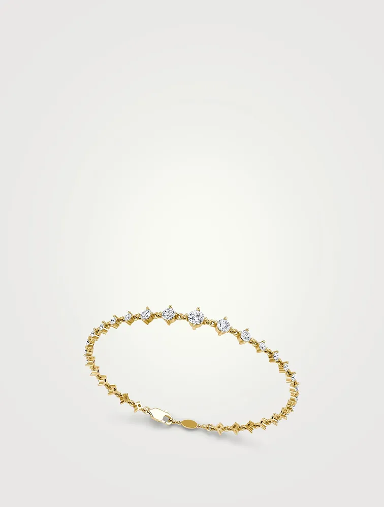 14K Gold Infinity Linked Tennis Bracelet With Lab Grown Diamonds