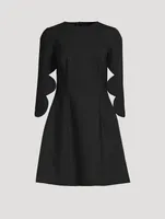 Cape-Sleeve Scalloped Mini Dress