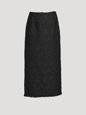 Gardenia Embroidered Tweed Pencil Skirt