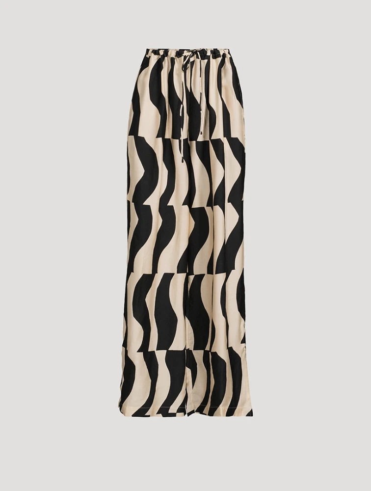 Lenzing Tencel Lounge Pants Splice Print