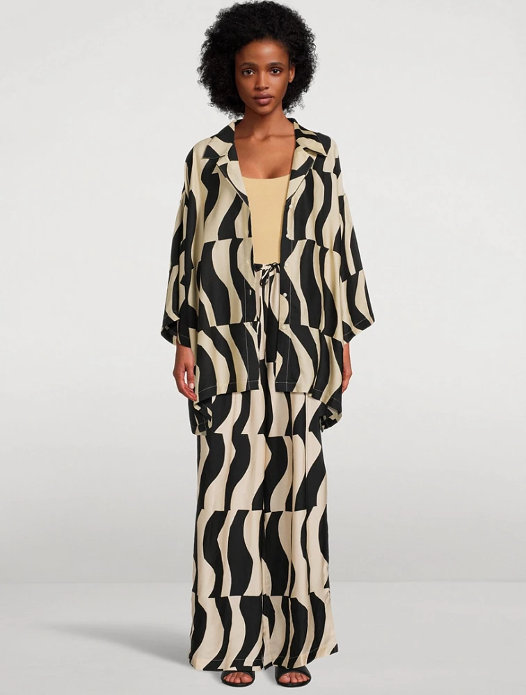 Lenzing Tencel Lounge Pants Splice Print