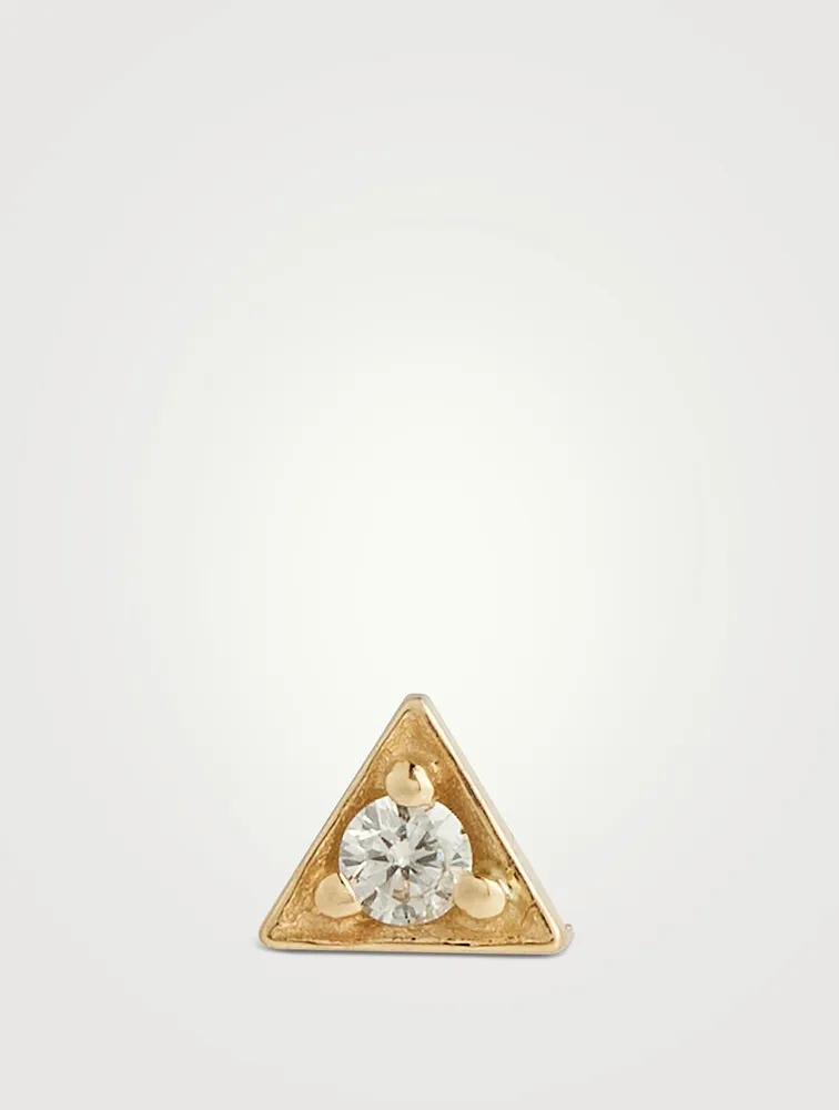 Cléo 14K Gold Triangle Stud Earring With Diamond