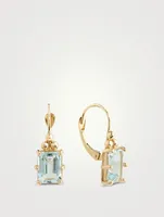 Cléo Daniela 14K Gold Blue Topaz Drop Earrings