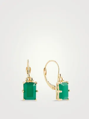 Cléo Daniela 14K Gold Drop Earrings With Green Onyx