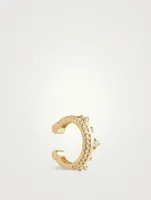 Cléo 14K Gold Pavé Crown Ear Cuff With Diamonds