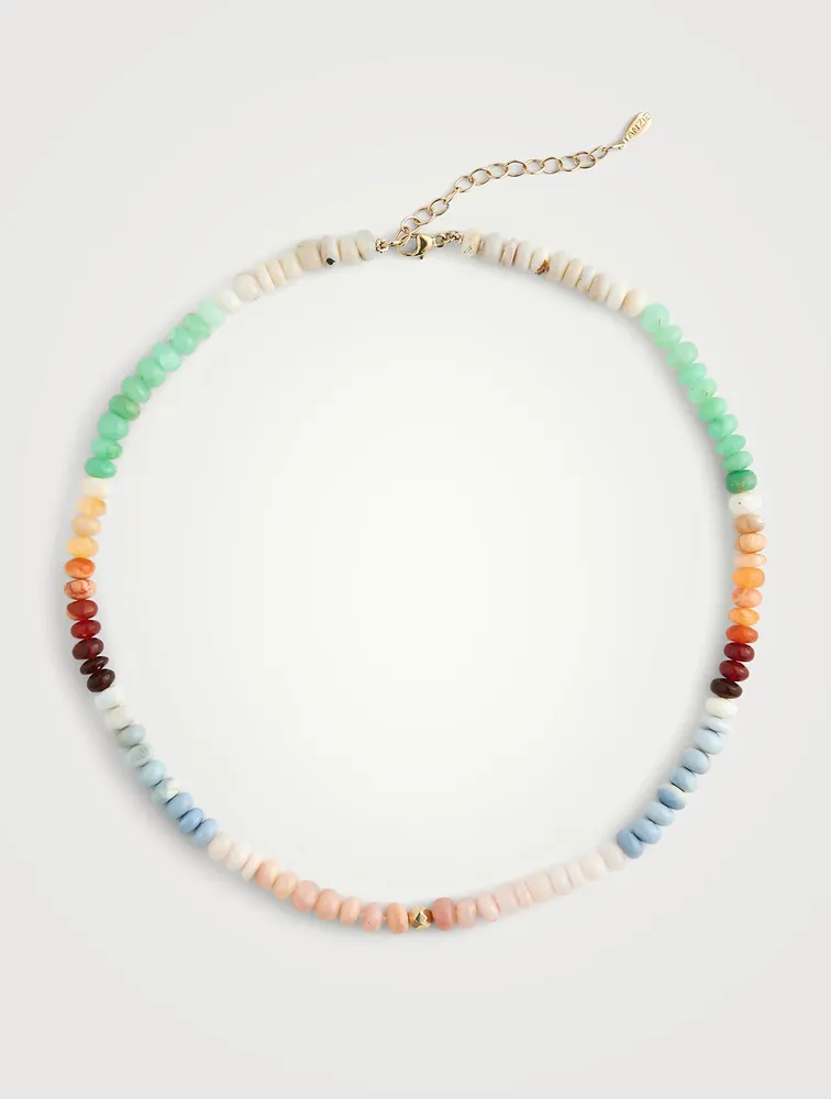 Bohème 14K Gold Rainbow Heishi Necklace