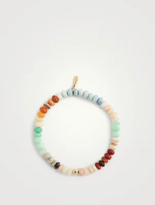 Bohème 14K Gold Multicolour Opal Rondelle Beaded Bracelet