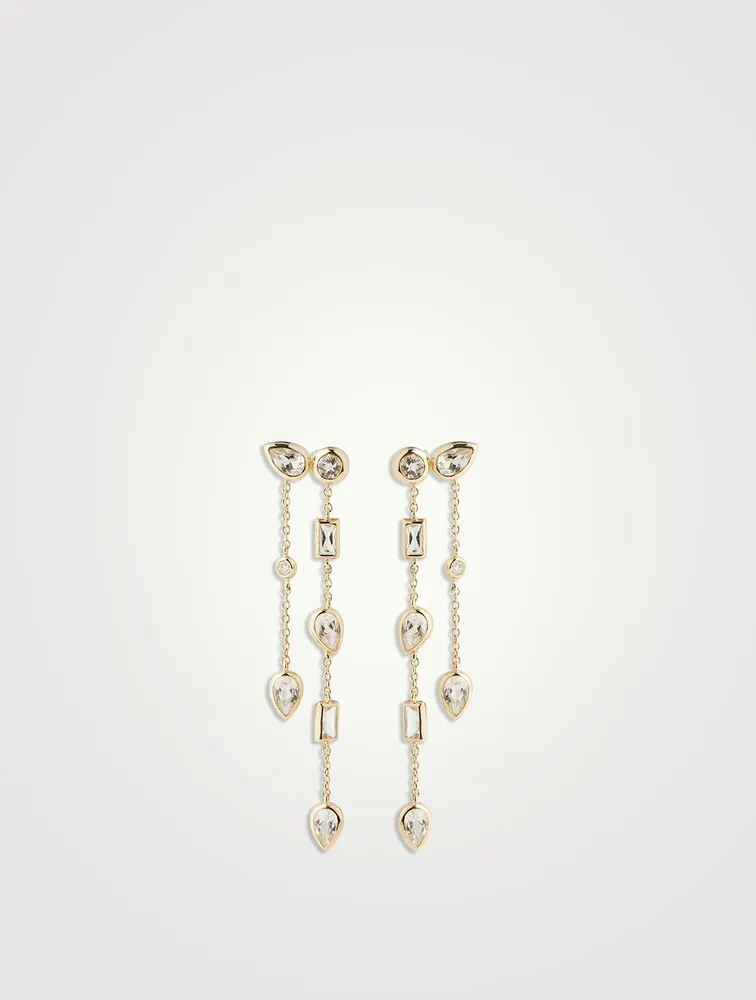 Cléo Eliana 14K Gold Double Chain Chandelier Earrings With Diamonds
