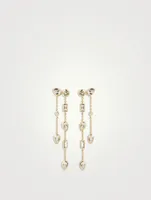 Cléo Eliana 14K Gold Double Chain Chandelier Earrings With Diamonds