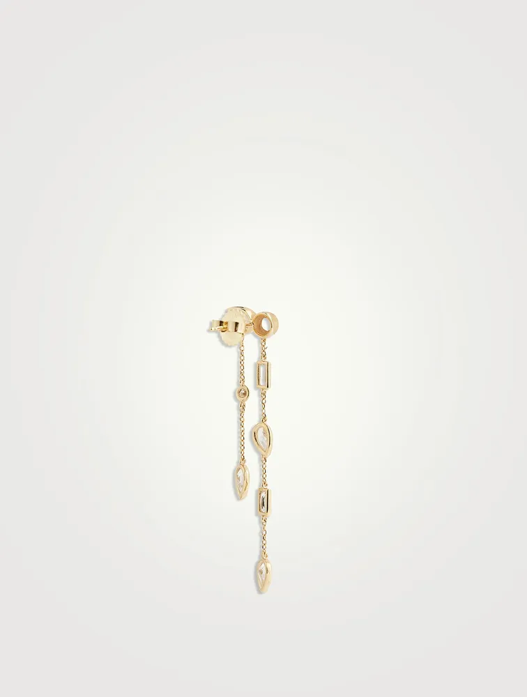 Cléo Eliana 14K Gold Double Chain Chandelier Earrings With Diamonds