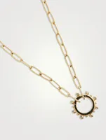 Dew Drop Marine 14K Gold Story Catcher Necklace With Diamonds