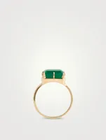 Cléo Daniela 14K Gold Emerald Cut Ring With Green Onyx
