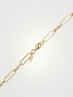 14K Gold Open Link Paper Clip Chain Necklace