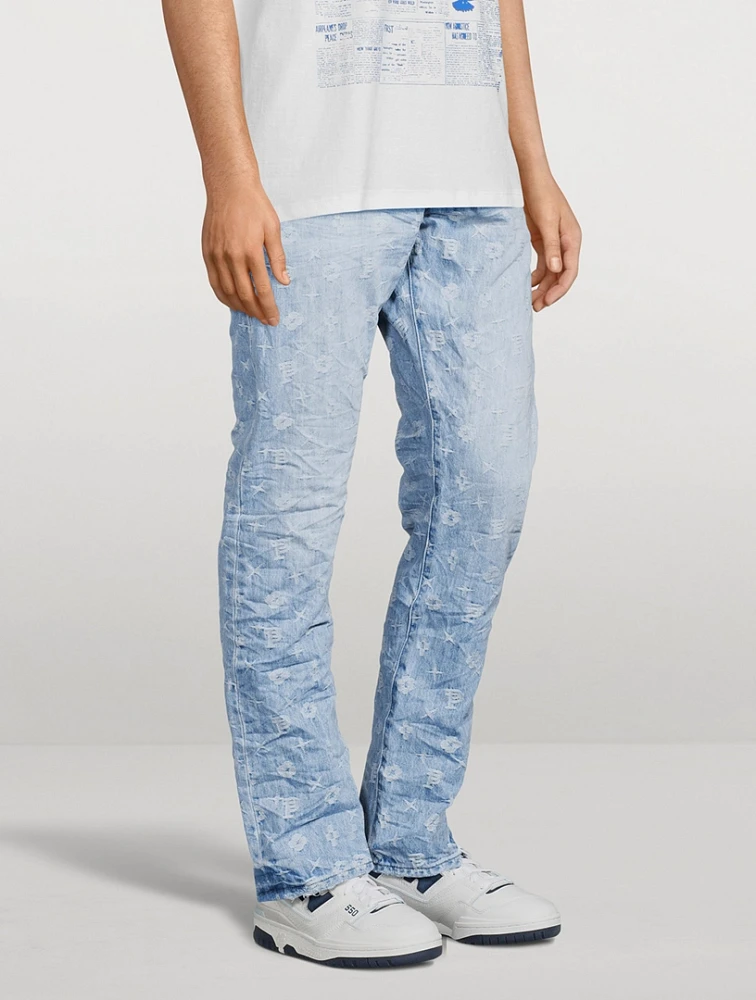 P005 Monogram Slim Straight-Leg Jeans