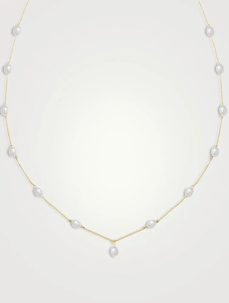 14K Gold Keshi Pearl Choker Necklace