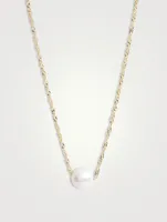 14K Gold Petite Pearl Pendant Necklace