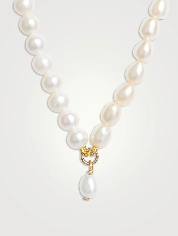 14K Gold Contrast Petite Keshi Pearl Necklace