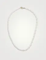 14K Gold Mixed Pearl Strand Necklace