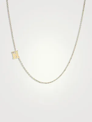 Love Letter 14K Gold Initial H Single Diamond Necklace