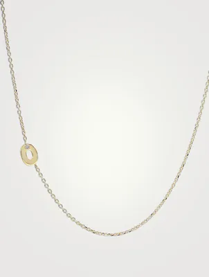 Love Letter 14K Gold Initial O Single Diamond Necklace